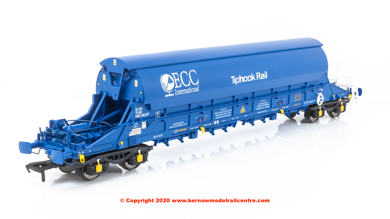 SB002J JIA TIGER China Clay Wagon number 33 70 9382065-8 in ECC International Blue livery with Tiphook Rail branding and pristine finish.